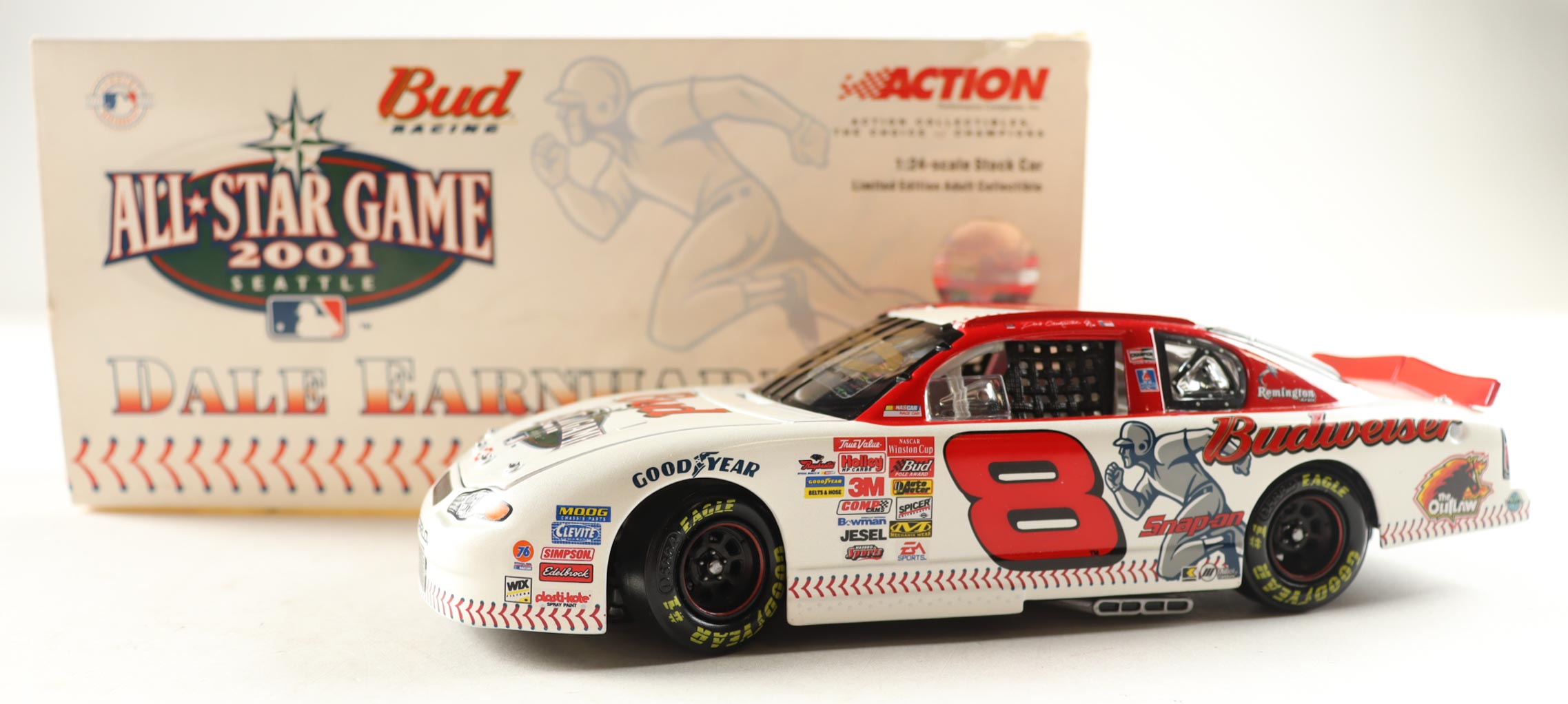 Dale Earnhardt Jr. Signed 2001 #8 Budweiser / MLB All-Star Game Monte Carlo 1:24 Diecast Car (JR Motorsports) at PristineAuction.com Dale Earnhardt Jr. Signed 2001 #8 Budweiser / MLB All-Star Game Monte Carlo 1:24 Diecast Car (JR Motorsports) at PristineAuction.com