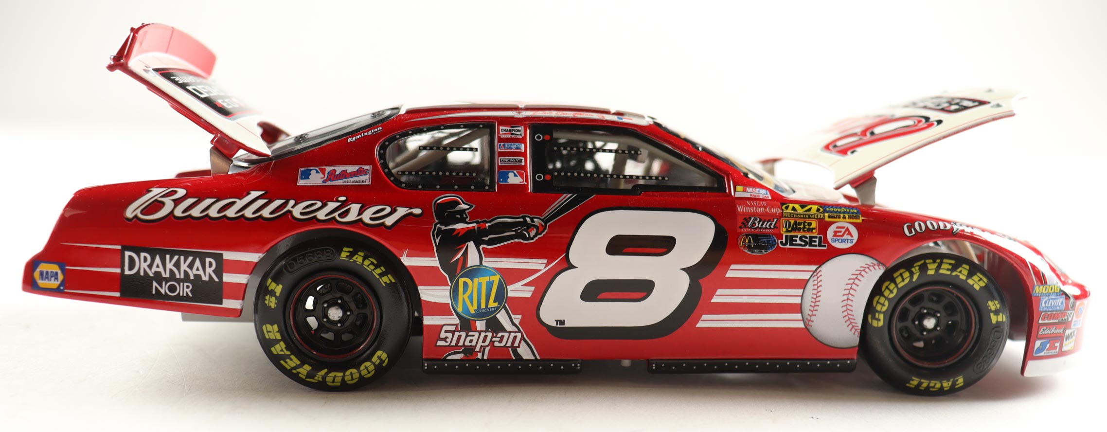 Dale Earnhardt Jr. Signed 2003 #8 Budweiser / MLB All-Star Game Monte Carlo 1:24 Diecast Car (JR Motorsports) at PristineAuction.com Dale Earnhardt Jr. Signed 2003 #8 Budweiser / MLB All-Star Game Monte Carlo 1:24 Diecast Car (JR Motorsports) at PristineAuction.com