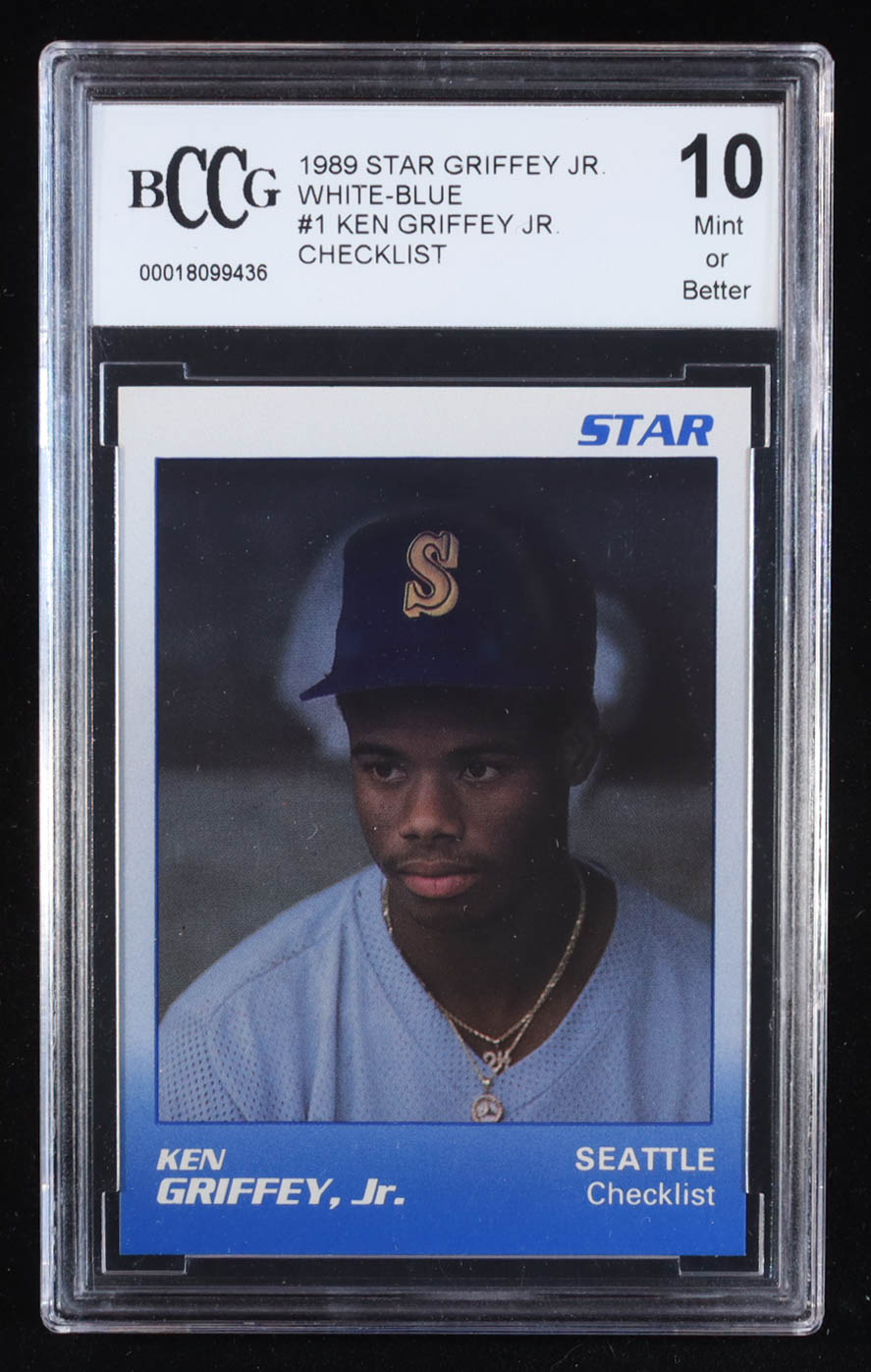 Ken Griffey Jr. 1989 Star Griffey Jr. Checklist White-Blue #1 RC (BCCG 10) at PristineAuction.com Ken Griffey Jr. 1989 Star Griffey Jr. Checklist White-Blue #1 RC (BCCG 10) at PristineAuction.com
