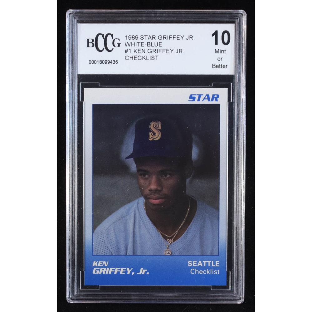 Ken Griffey Jr. 1989 Star Griffey Jr. Checklist White-Blue #1 RC (BCCG 10) at PristineAuction.com Ken Griffey Jr. 1989 Star Griffey Jr. Checklist White-Blue #1 RC (BCCG 10) at PristineAuction.com