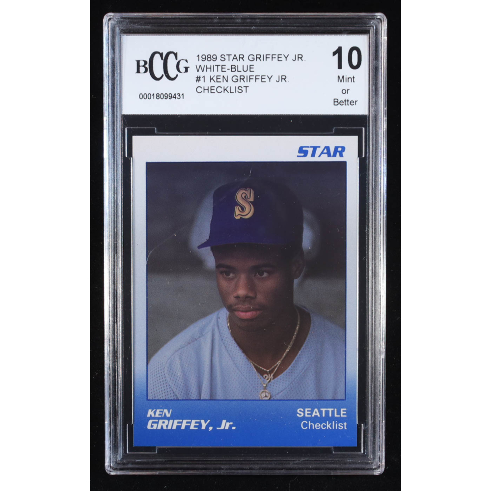 Ken Griffey Jr. 1989 Star Griffey Jr. Checklist White-Blue #1 RC (BCCG 10) at PristineAuction.com