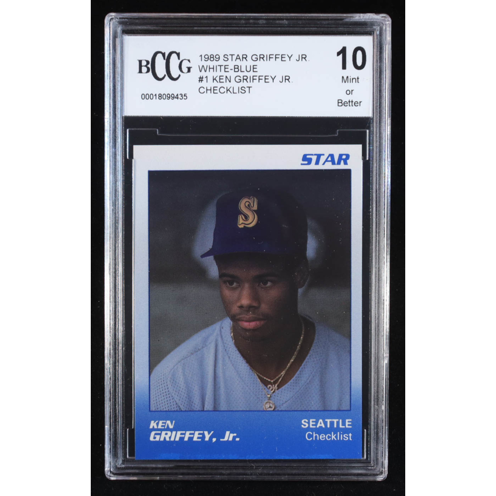 Ken Griffey Jr. 1989 Star Griffey Jr. Checklist White-Blue #1 RC (BCCG 10) at PristineAuction.com