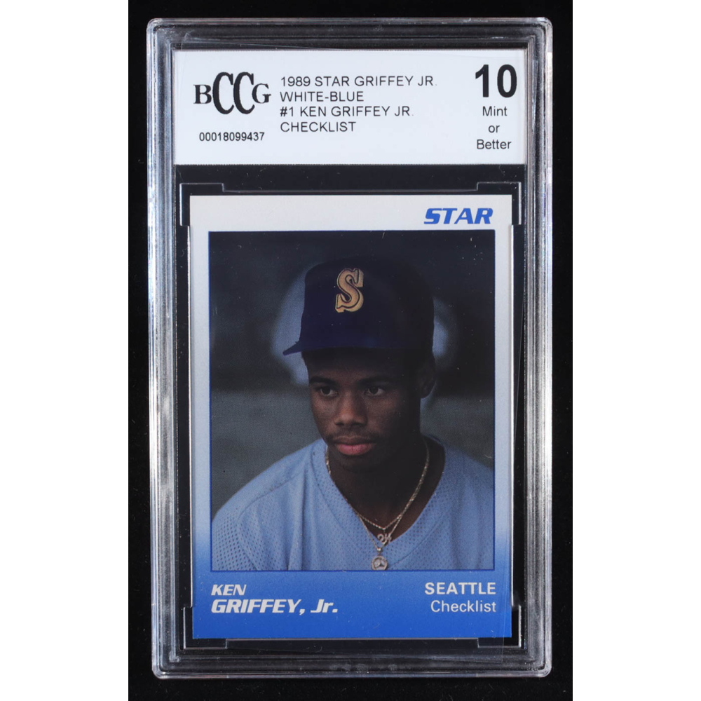 Ken Griffey Jr. 1989 Star Griffey Jr. Checklist White-Blue #1 RC (BCCG 10) at PristineAuction.com