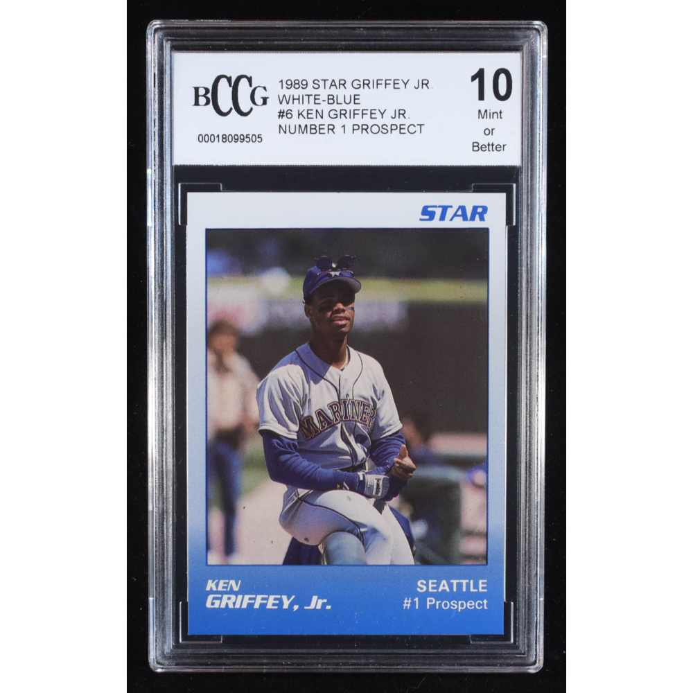 Ken Griffey Jr. 1989 Star Griffey Jr. Number 1 Prospect White-Blue #6 RC (BCCG 10) at PristineAuction.com Ken Griffey Jr. 1989 Star Griffey Jr. Number 1 Prospect White-Blue #6 RC (BCCG 10) at PristineAuction.com