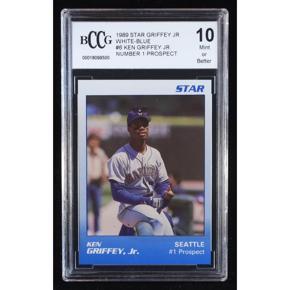 Ken Griffey Jr. 1989 Star Griffey Jr. Number 1 Prospect White-Blue #6 RC (BCCG 10) at PristineAuction.com Ken Griffey Jr. 1989 Star Griffey Jr. Number 1 Prospect White-Blue #6 RC (BCCG 10) at PristineAuction.com