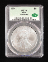 2024 American Silver Eagle - First Delivery (CAC MS70) at PristineAuction.com