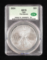 2024 American Silver Eagle - First Delivery (CAC MS70) at PristineAuction.com