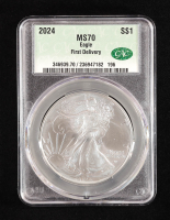 2024 American Silver Eagle - First Delivery (CAC MS70) at PristineAuction.com