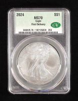 2024 American Silver Eagle - First Delivery (CAC MS70) at PristineAuction.com