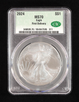 2024 American Silver Eagle - First Delivery (CAC MS70) at PristineAuction.com