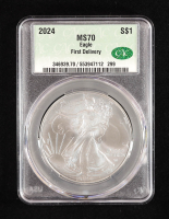 2024 American Silver Eagle - First Delivery (CAC MS70) at PristineAuction.com