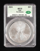 2024 American Silver Eagle - First Delivery (CAC MS70) at PristineAuction.com