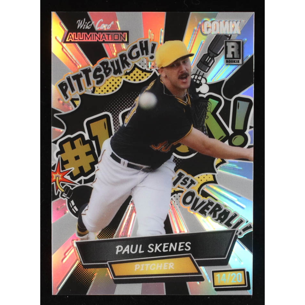 Paul Skenes 2024 Wild Card Alumination Comix #1 Pick! Silver #ACBNPS4 RC #14/20 at PristineAuction.com