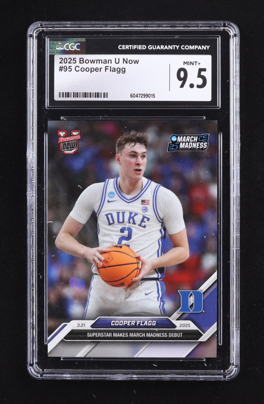 Cooper Flagg 2025 Bowman University Now 95 RC CGC 9 5 Pristine Auction 1751052537 Cooper Flagg 2025 Bowman University Now 95 RC CGC 95 