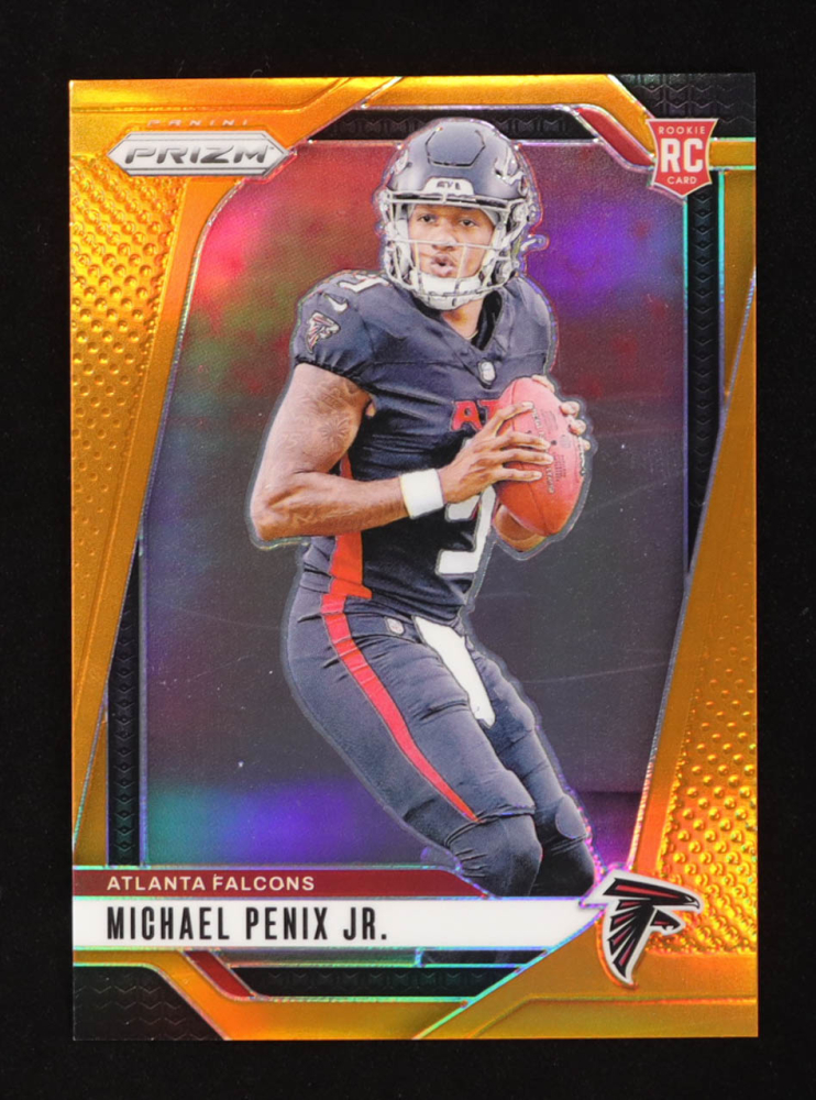 Michael Penix Jr. 2024 Panini Prizm Prizms Orange #378 RC #034/249