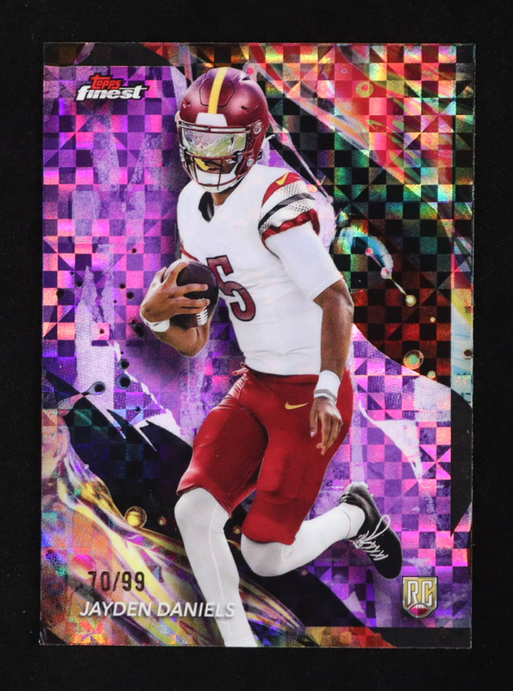 Jayden Daniels 2024 Finest Purple Checkerboard Refractors #167 RC #70/99