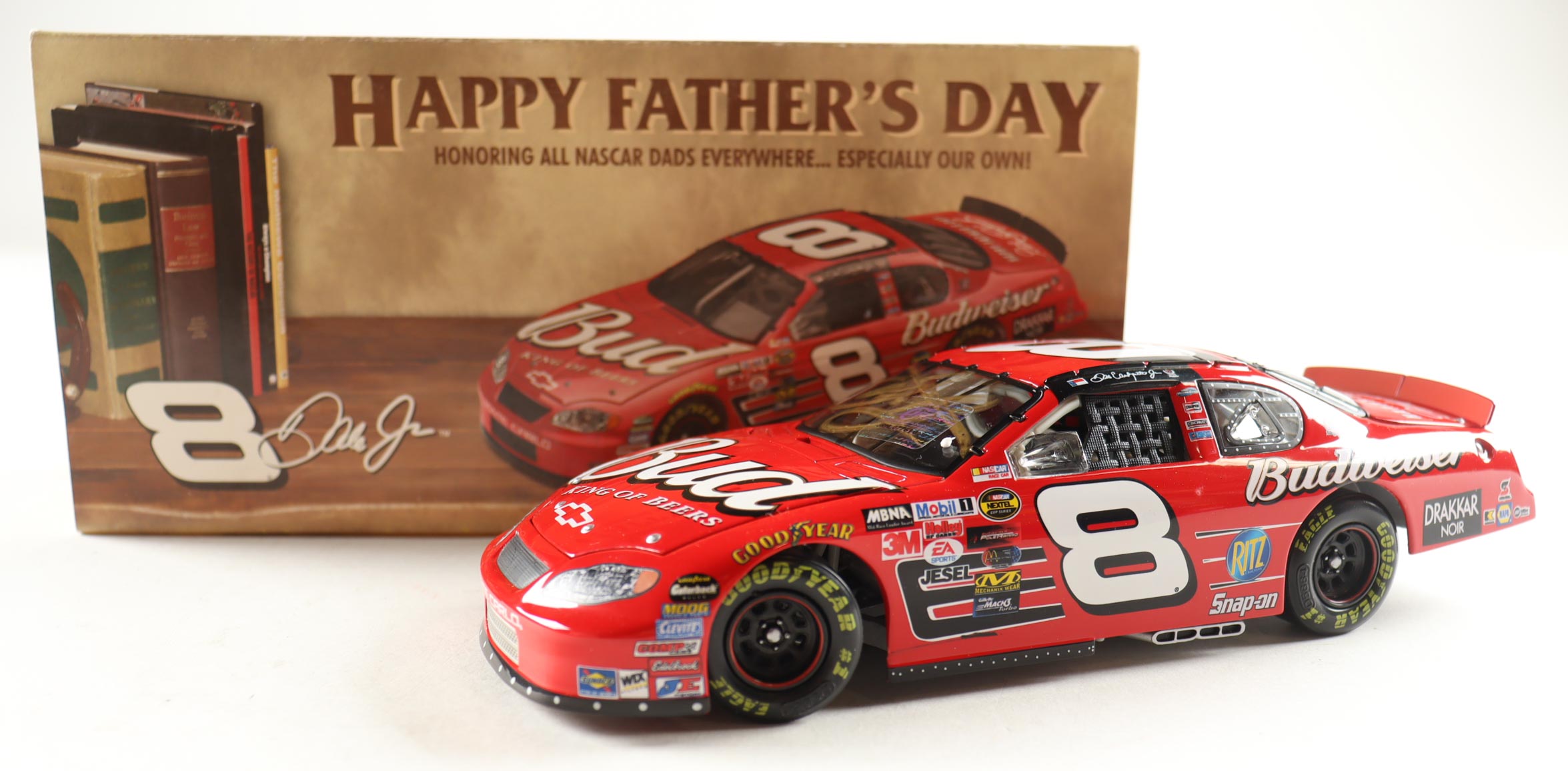 Dale Earnhardt Jr. Signed 2004 #8 Budweiser / Father's Day Monte Carlo 1:24 Diecast Car (JR Motorsports) at PristineAuction.com Dale Earnhardt Jr. Signed 2004 #8 Budweiser / Father's Day Monte Carlo 1:24 Diecast Car (JR Motorsports) at PristineAuction.com