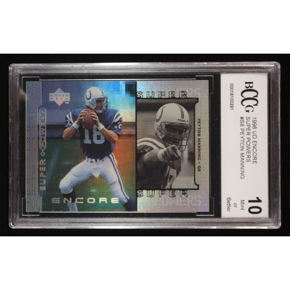 Peyton Manning 1998 Upper Deck Encore Super Powers #S8 (BCCG 10) at PristineAuction.com