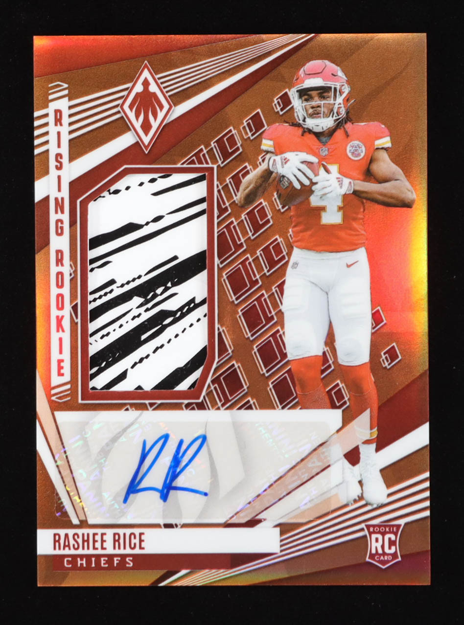 Rashee Rice 2023 Panini Phoenix Rising Rookie Material Signatures Gloves #17 RC #10/99 at PristineAuction.com Rashee Rice 2023 Panini Phoenix Rising Rookie Material Signatures Gloves #17 RC #10/99 at PristineAuction.com