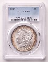 1887 Morgan Silver Dollar (PCGS MS64) (Toned) at PristineAuction.com