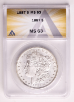 1887 Morgan Silver Dollar (ANACS MS63) at PristineAuction.com