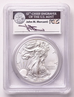2012 American Silver Eagle $1 Coin First Strike Mercanti Signed Label (PCGS MS69) at PristineAuction.com
