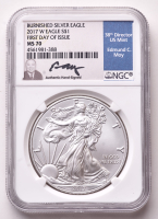2017 American Silver Eagle $1 Coin First Day of Issue Moy Signed Label (NGC MS70) at PristineAuction.com