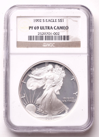 1992-S American Silver Eagle 1oz .999 Fine Silver $1 Coin (NGC Proof 69 Ultra Cameo) at PristineAuction.com