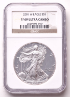 2001-W American Silver Eagle 1oz .999 Fine Silver $1 Coin (NGC Proof 69 Ultra Cameo) at PristineAuction.com