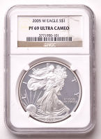 2005-W American Silver Eagle 1oz .999 Fine Silver $1 Coin (NGC Proof 69 Ultra Cameo) at PristineAuction.com