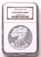 1996-P American Silver Eagle 1oz .999 Fine Silver $1 Coin (NGC Proof 69 Ultra Cameo) at PristineAuction.com