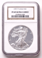 1997-P American Silver Eagle 1oz .999 Fine Silver $1 Coin (NGC Proof 69 Ultra Cameo) at PristineAuction.com
