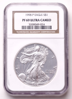 1998-P American Silver Eagle 1oz .999 Fine Silver $1 Coin (NGC Proof 69 Ultra Cameo) at PristineAuction.com
