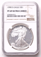 1990-S American Silver Eagle 1oz .999 Fine Silver $1 Coin (NGC Proof 69 Ultra Cameo) at PristineAuction.com