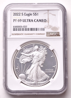 2022-S American Silver Eagle 1oz .999 Fine Silver $1 Coin (NGC Proof 69 Ultra Cameo) at PristineAuction.com