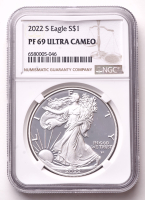 2022-S American Silver Eagle 1oz .999 Fine Silver $1 Coin (NGC Proof 69 Ultra Cameo) at PristineAuction.com