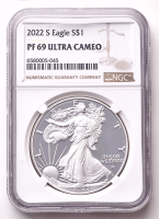 2022-S American Silver Eagle 1oz .999 Fine Silver $1 Coin (NGC Proof 69 Ultra Cameo) at PristineAuction.com