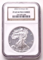 2004-W American Silver Eagle 1oz .999 Fine Silver $1 Coin (NGC Proof 69 Ultra Cameo) at PristineAuction.com