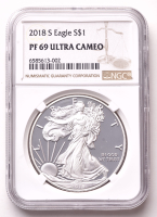 2018-S American Silver Eagle 1oz .999 Fine Silver $1 Coin (NGC Proof 69 Ultra Cameo) at PristineAuction.com