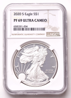 2020-S American Silver Eagle 1oz .999 Fine Silver $1 Coin (NGC Proof 69 Ultra Cameo) at PristineAuction.com