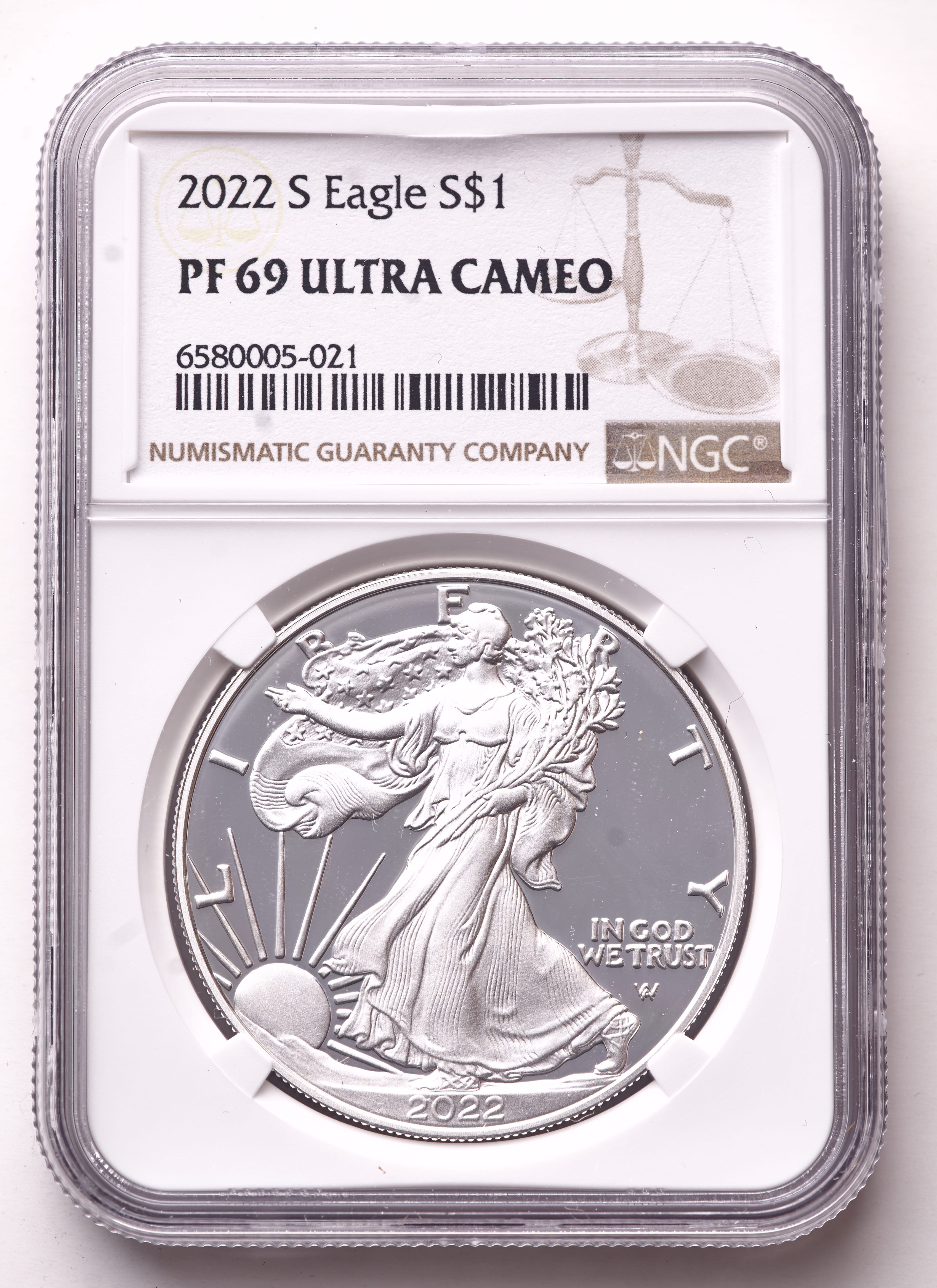 2022-S American Silver Eagle 1oz .999 Fine Silver $1 Coin (NGC Proof 69 Ultra Cameo) at PristineAuction.com 2022-S American Silver Eagle 1oz .999 Fine Silver $1 Coin (NGC Proof 69 Ultra Cameo) at PristineAuction.com