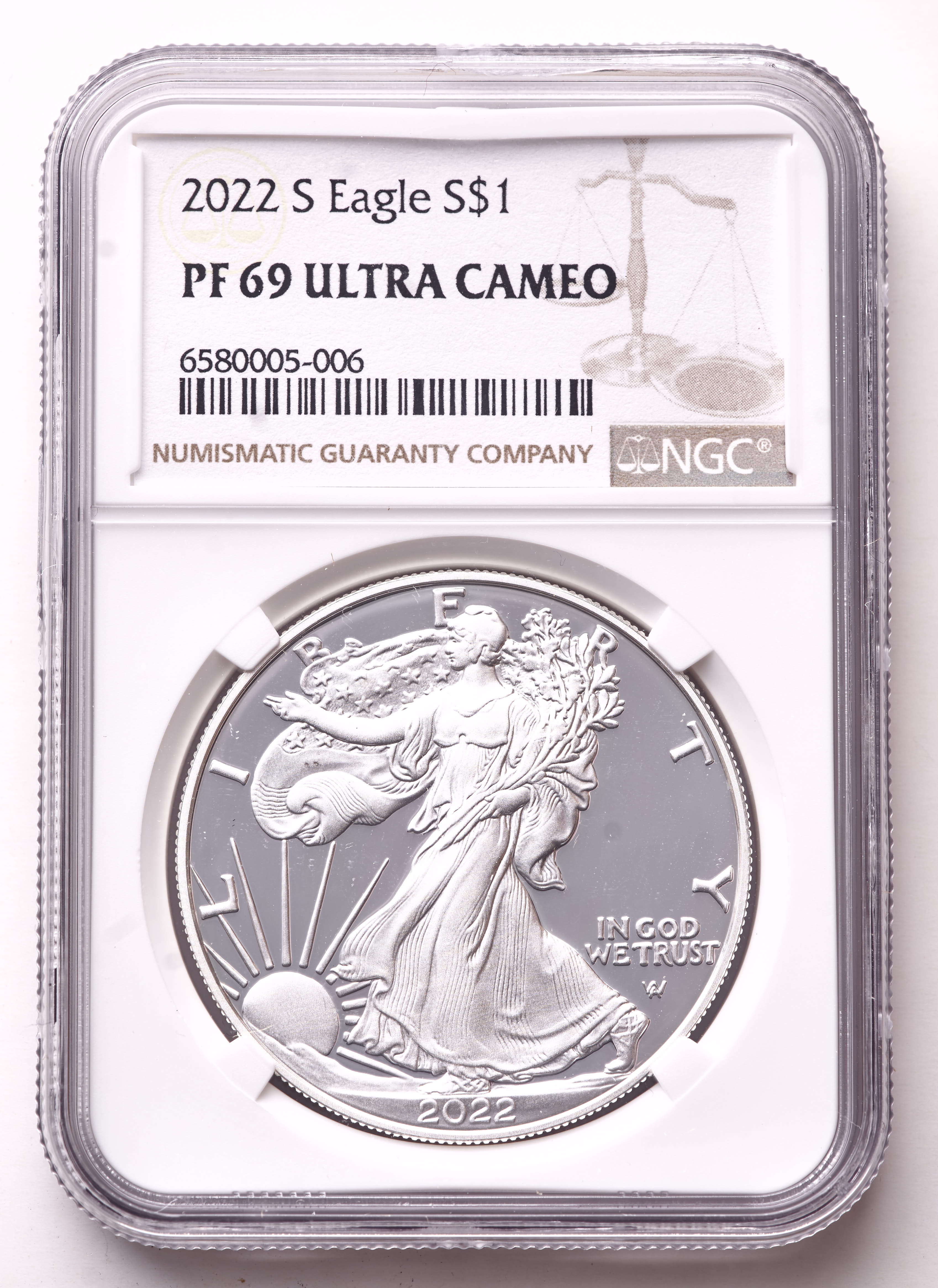 2022-S American Silver Eagle 1oz .999 Fine Silver $1 Coin (NGC Proof 69 Ultra Cameo) at PristineAuction.com 2022-S American Silver Eagle 1oz .999 Fine Silver $1 Coin (NGC Proof 69 Ultra Cameo) at PristineAuction.com