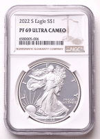 2022-S American Silver Eagle 1oz .999 Fine Silver $1 Coin (NGC Proof 69 Ultra Cameo) at PristineAuction.com