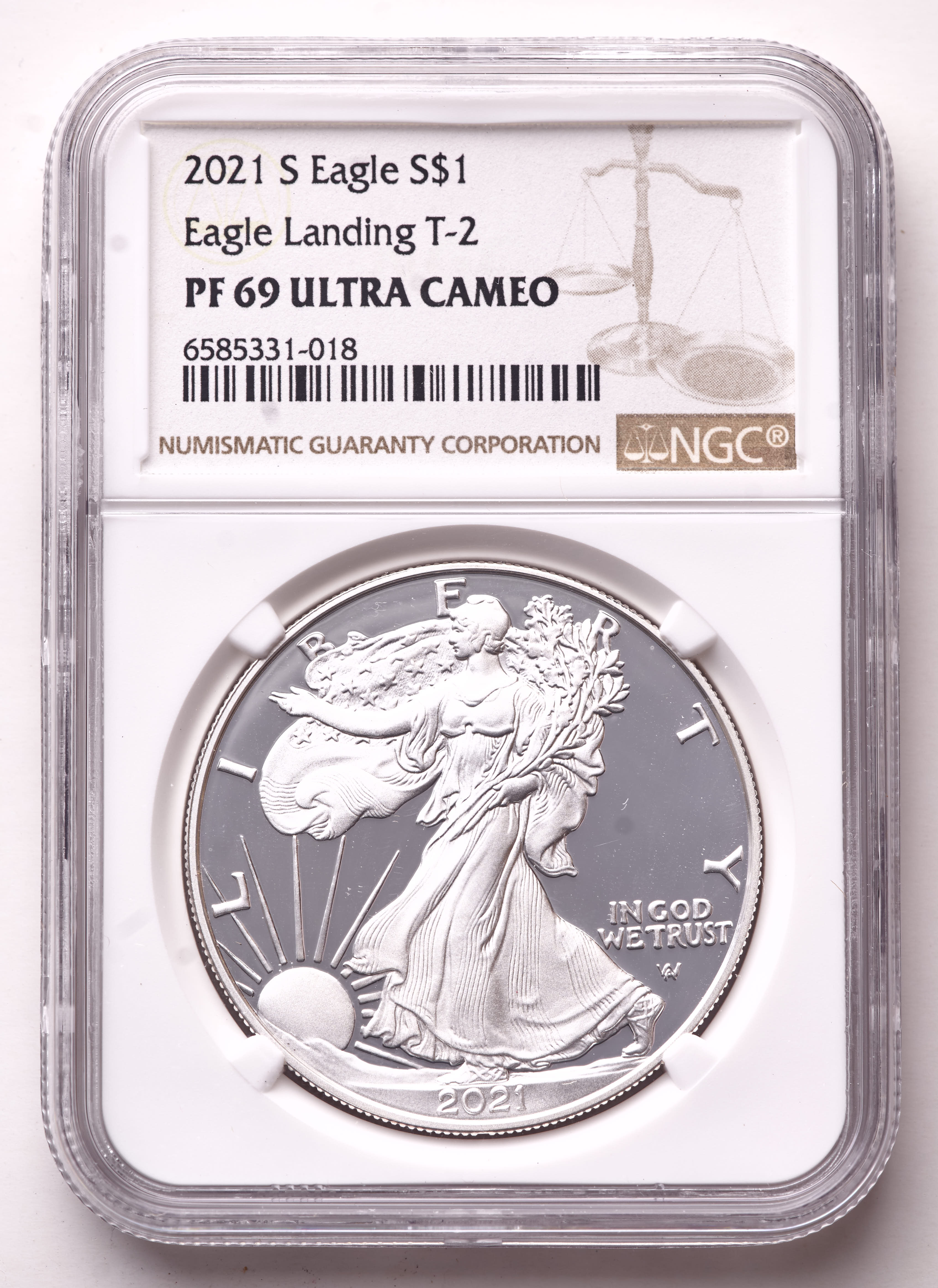 2021-S American Silver Eagle 1oz .999 Fine Silver $1 Coin (NGC Proof 69 Ultra Cameo) at PristineAuction.com 2021-S American Silver Eagle 1oz .999 Fine Silver $1 Coin (NGC Proof 69 Ultra Cameo) at PristineAuction.com