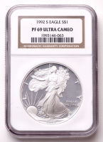 1992-S American Silver Eagle 1oz .999 Fine Silver $1 Coin (NGC Proof 69 Ultra Cameo) at PristineAuction.com