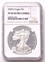 2020-S American Silver Eagle 1oz .999 Fine Silver $1 Coin (NGC Proof 69 Ultra Cameo) at PristineAuction.com