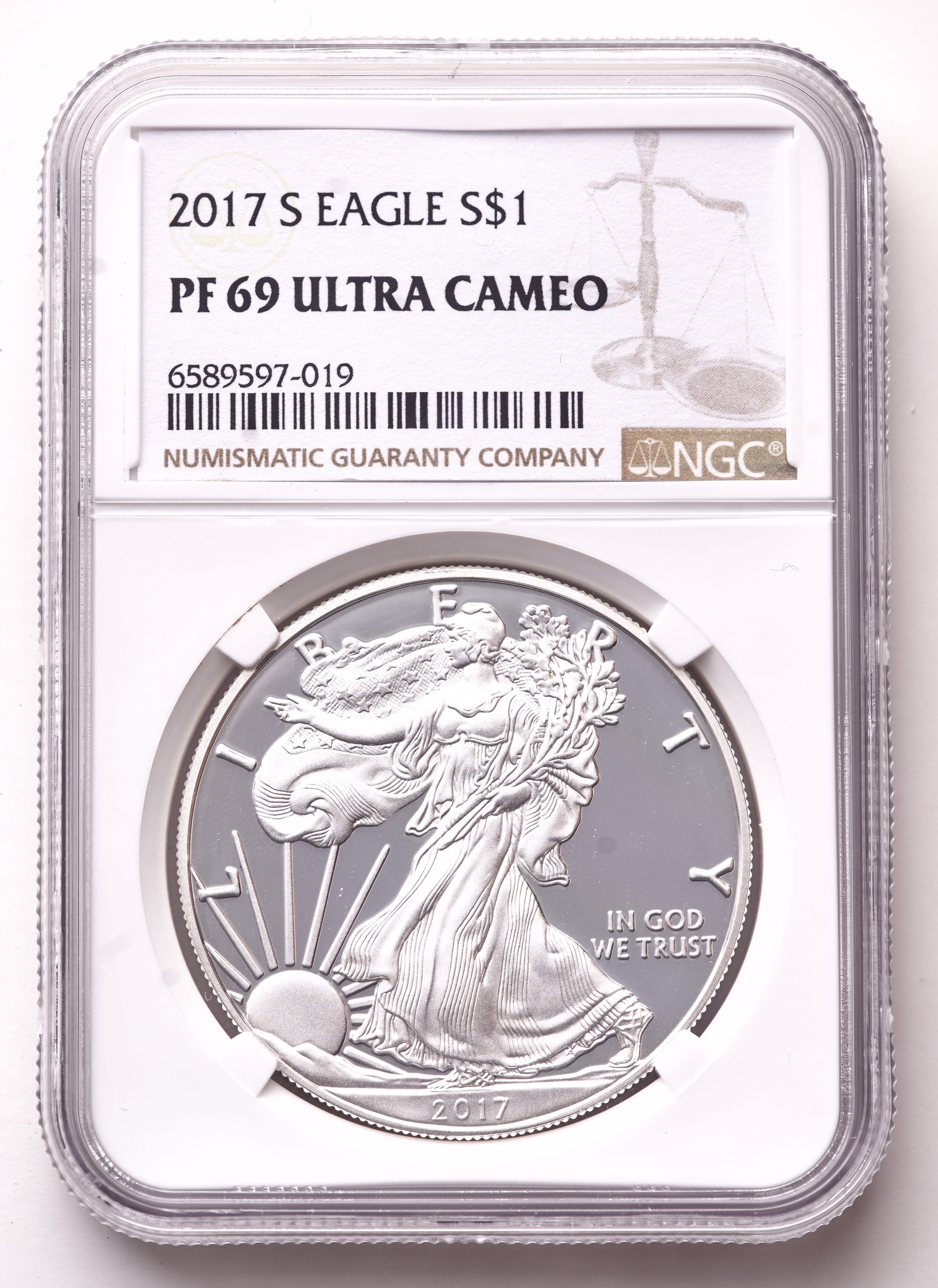 2017-S American Silver Eagle 1oz .999 Fine Silver $1 Coin (NGC Proof 69 Ultra Cameo) at PristineAuction.com 2017-S American Silver Eagle 1oz .999 Fine Silver $1 Coin (NGC Proof 69 Ultra Cameo) at PristineAuction.com
