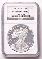 2013-W American Silver Eagle 1oz .999 Fine Silver $1 Coin (NGC Proof 69 Ultra Cameo) at PristineAuction.com