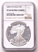 2005-W American Silver Eagle 1oz .999 Fine Silver $1 Coin (NGC Proof 69 Ultra Cameo) at PristineAuction.com