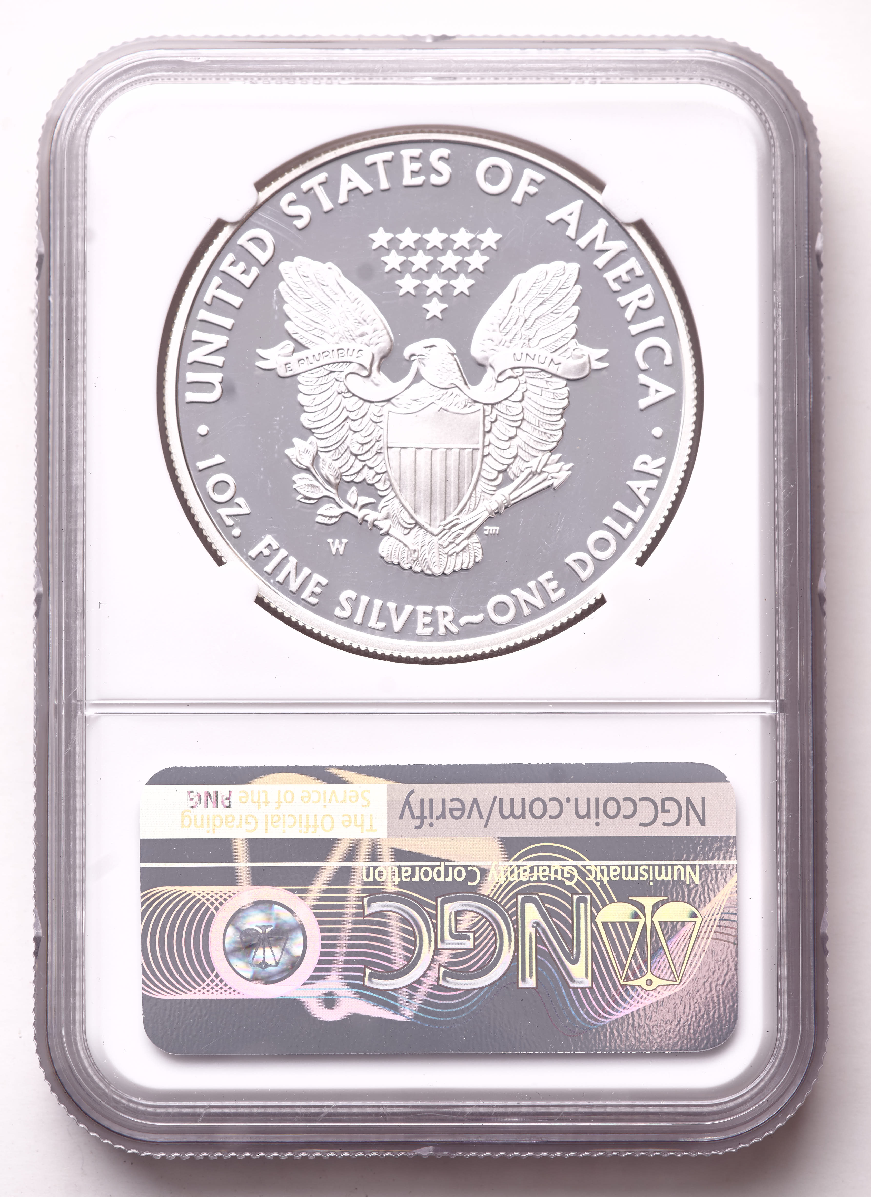 2008-W American Silver Eagle 1oz .999 Fine Silver $1 Coin (NGC Proof 69 Ultra Cameo) at PristineAuction.com 2008-W American Silver Eagle 1oz .999 Fine Silver $1 Coin (NGC Proof 69 Ultra Cameo) at PristineAuction.com